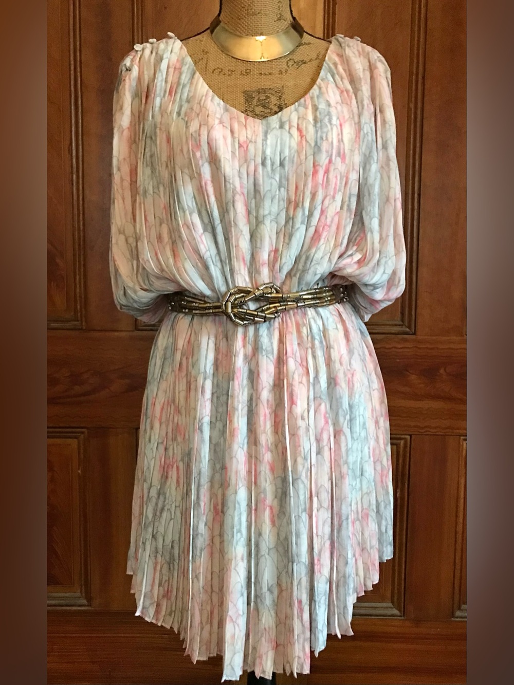 Vintage Grecian-inspired Roman-inspired Pleated Spring Summer Boho Hippie Dress